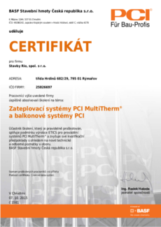Certifikát PCI