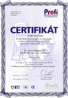 Certifikát David Zábranský