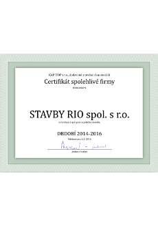 Certifikát spolehlivé firmy